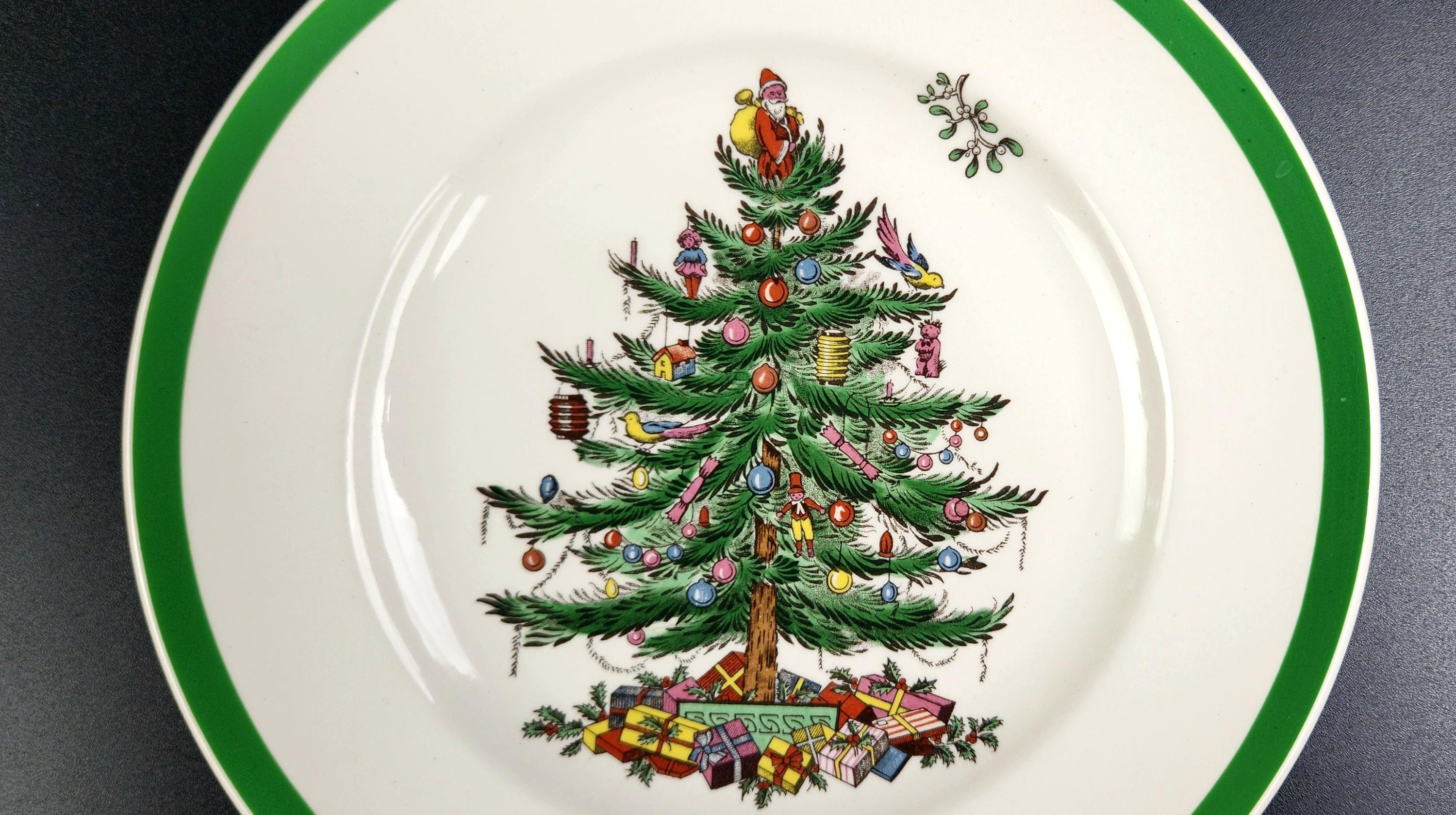 Spode スポード 英国製 クリスマスツリー サラダプレート 4枚セット 箱