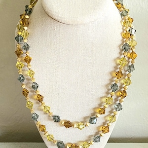 Vintage - 44&quot; Long - Multi-Colored Beaded - Layered Necklace