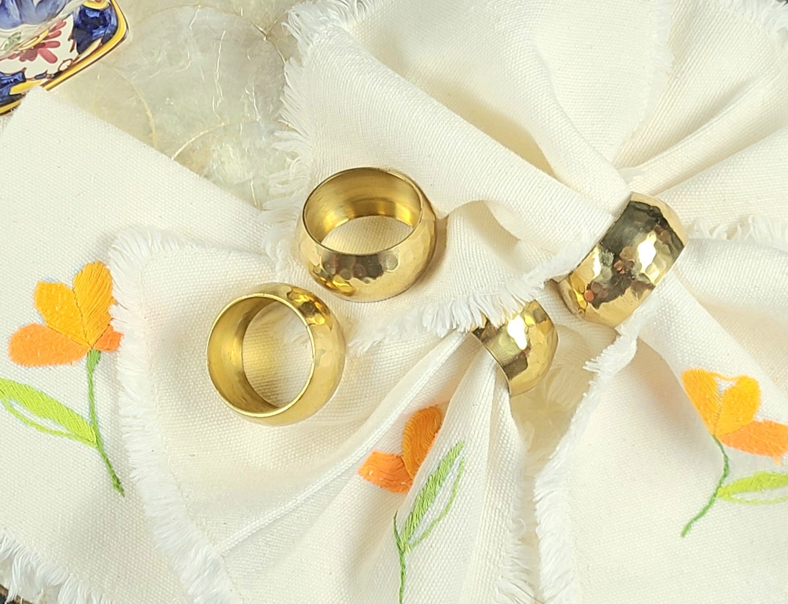 Vintage Brass Napkin Rings Made in India Set of 4 Etsy