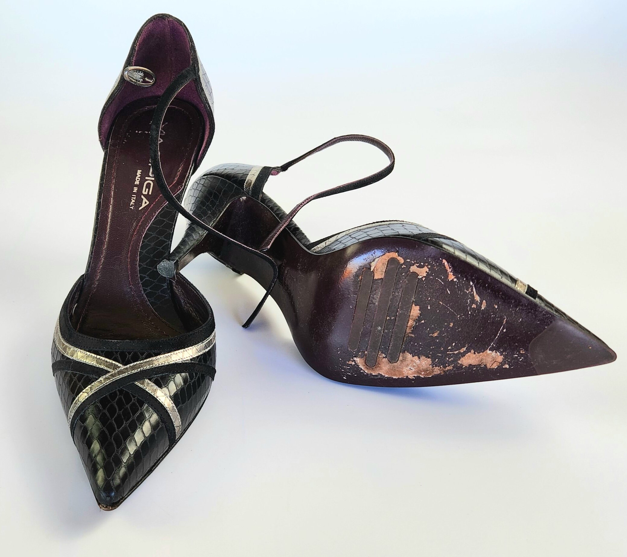 Escarpins Femme Via Spiga En Cuir Daim Marron - Taille 7M (US), Talon 2.25 Pouces, Fabriqué En Italie