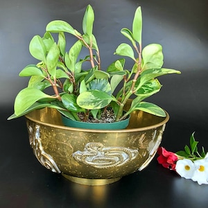 Vintage 1970&#39;s- 12&quot; Diameter, 5.5&quot; H - Large - Multiple Uses-Solid Brass Bowl