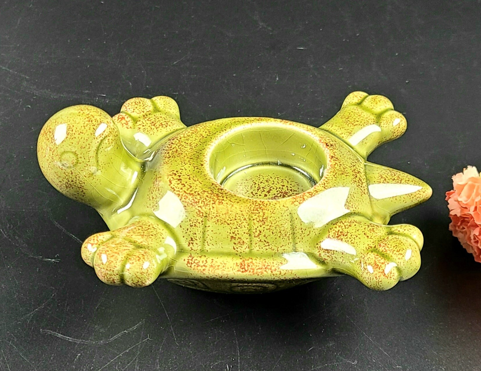 Vintage PartyLite Turtle TeaLight Candle Holder Moss Green Etsy