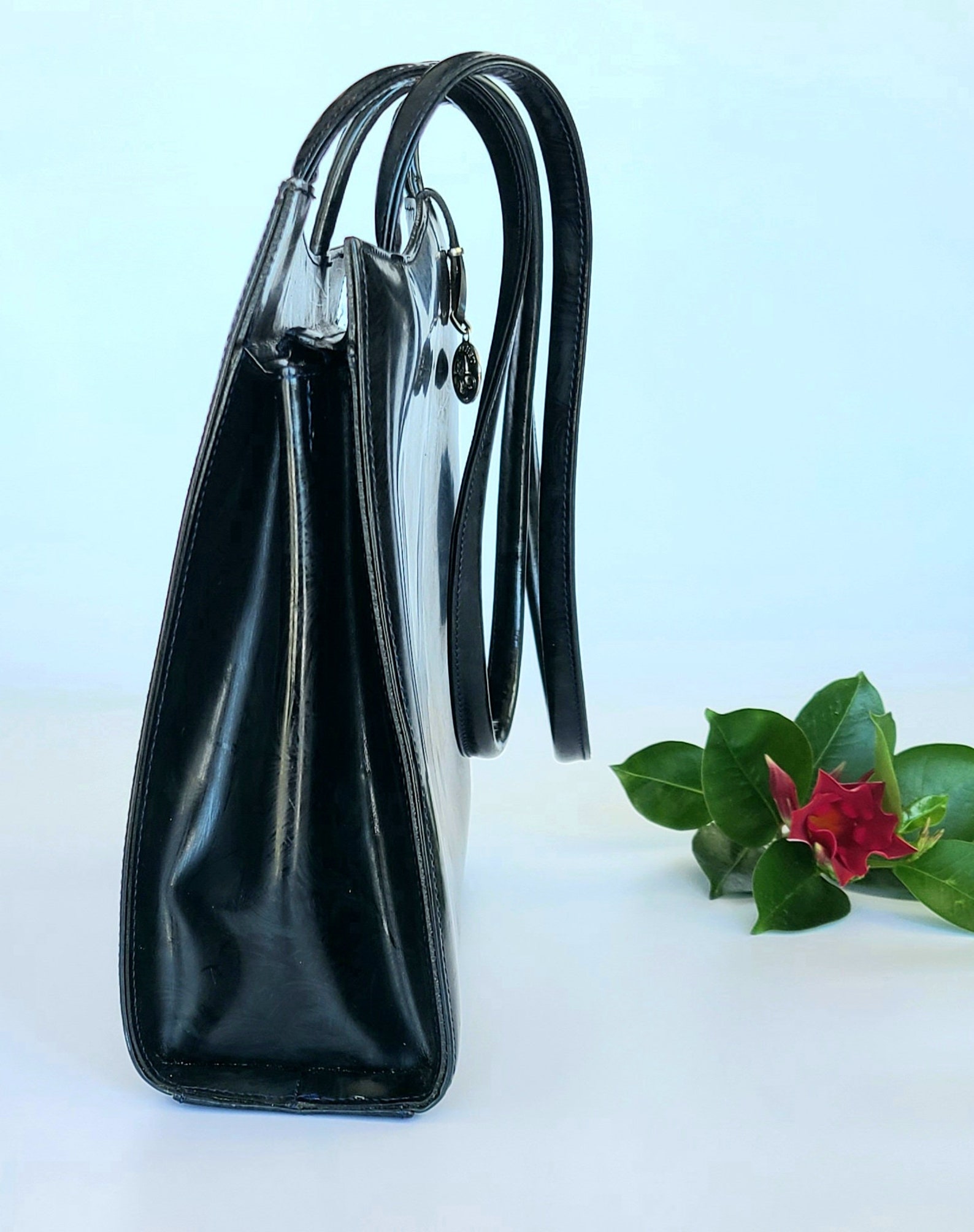 Vintage Pourchet Paris Shoulder Handbag Black/ Dark Green | Etsy