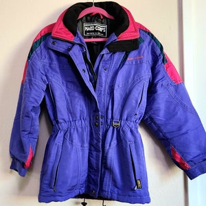 Vintage Women Hard Corps - Gore-tex - Blue Ski Hooded Jacket- Made in Hong Kong - Size 6