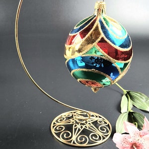 Vintage - 5&quot; Long,4&quot; Across - Beautiful Colorful Christmas Ornament - Handblown