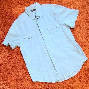 Vintage - Perry Ellis  Light Blue Color Men&#39;s Shirt - Size L
