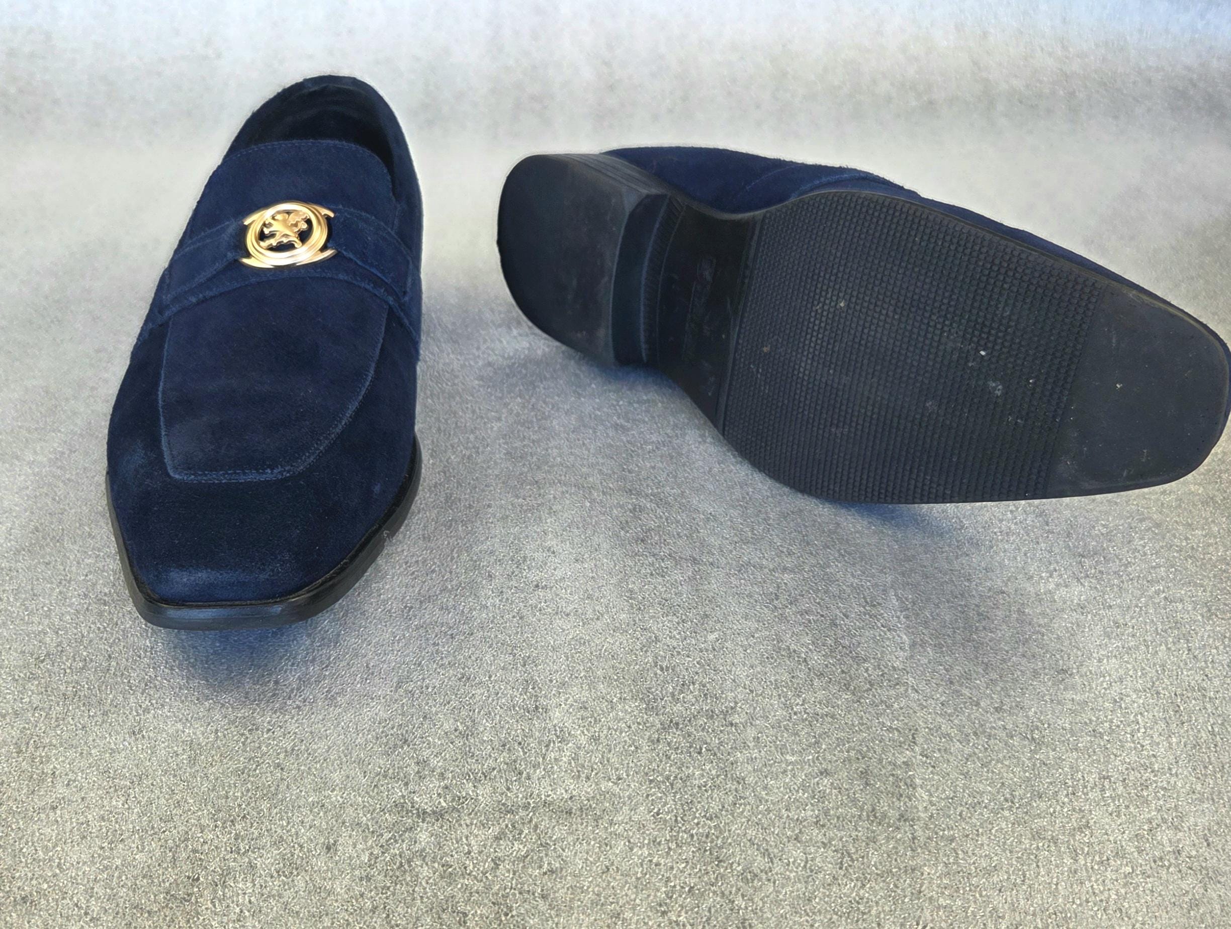 STACY ADAMS 25107-415 MEN\'S NAVY BLUE SUEDE SLIP-ON LOAFERS SIZE 13 M Elevate Your Style with Stacy Adams Navy Marlowe Suede Shoes  main image 4