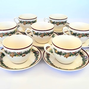Vintage - SPODE - Flat Cup & Saucer Set Christmas Memories
