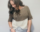 CROCHET PATTERN \\ Crochet Pullover Sweater Pattern \\ Half Sleeve Top Pattern \\ Crochet Pullover