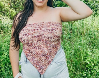 Easy Granny Stitch Crochet Top | Beginner Pattern for Stylish Crochet Shirt | Bandana Crop Top