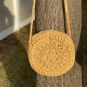 CROCHET PATTERN \ Circle Crochet Purse \ Crochet Bag Pattern \ Boho Handbag