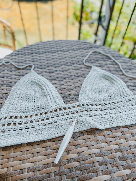 【美品】IENA　babaco Crochet Bra Top　シルバー Crochet Bralette Pattern | Beginner Friendly Crochet | Simple Crop
