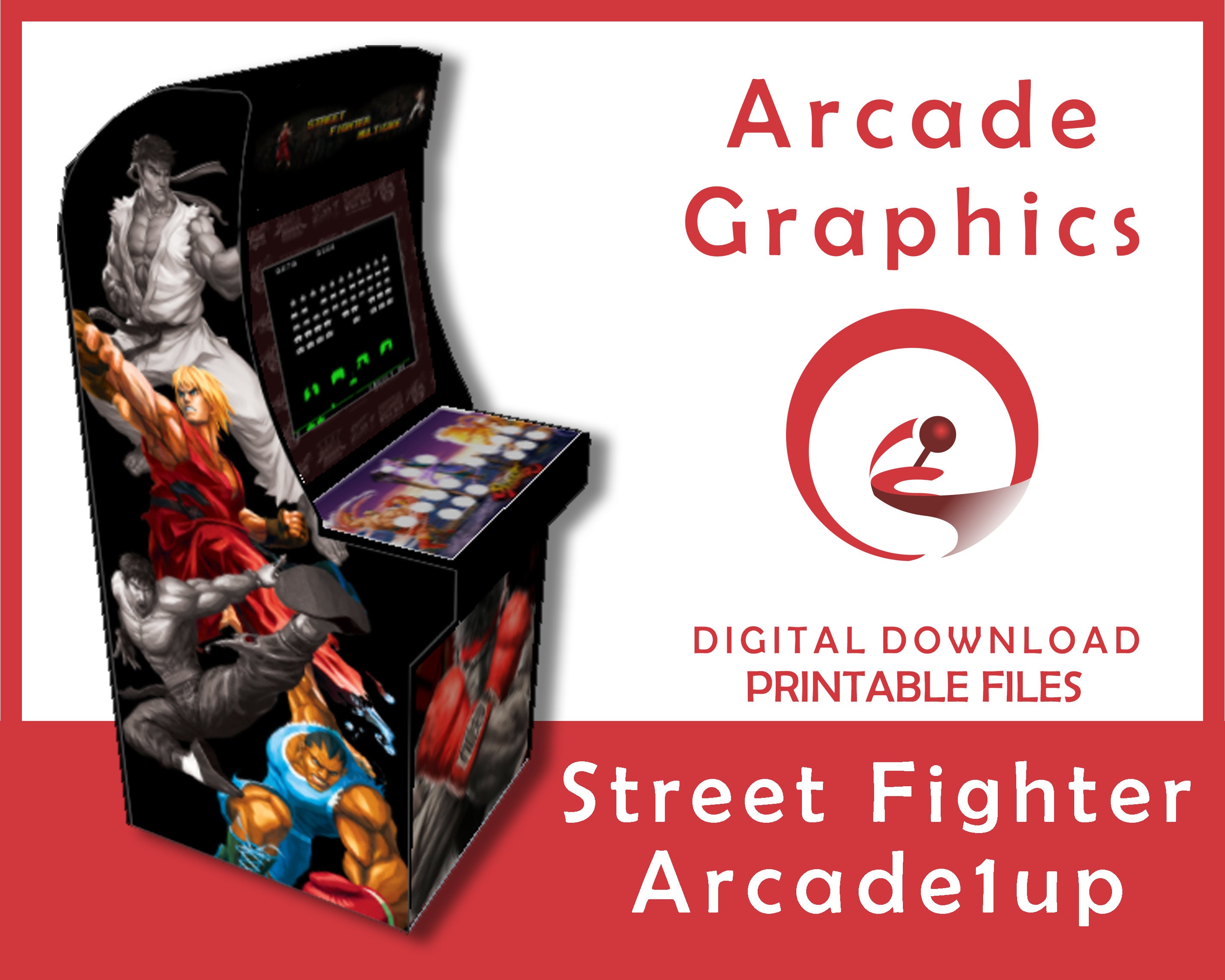 Street Fighter Arcade1up Cabinet Graphics L Arcade Graphics L Etsy