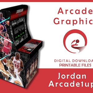 NBA Jordan Arcade1up Cabinet Graphics l Arcade Graphics l Arcade Artwork