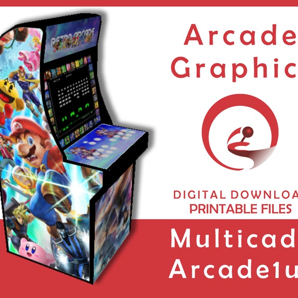 Multicade 4 Arcade1up Cabinet Graphics l Arcade Graphics l Arcade Artwork