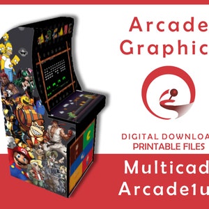 Multicade 3 Arcade1up Cabinet Graphics l Arcade Graphics l Arcade Artwork