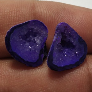 Druzy-geode, agaatsteen, gepolijste edelsteen, druzy-agaatgeode, druzy-stenen, draadwikkeling, druzy-agaat, paar druzy-agaat, voor het maken van sieraden, #04