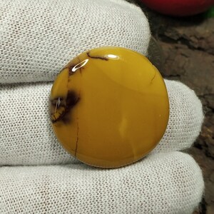 Mookaietjaspis, natuurlijke mookaietjaspis, gele jaspis, natuurlijke jaspis, edelsteen, natuurlijke edelsteen, cabochon, sieraden maken, 30 x 30 x 6 mm, 46,20 kt, 181 kt