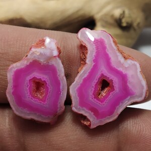 Géode druzy,tranche polie,tranche de pierre gemme,tranche d'agate Druzy,fenêtre Géode druzy,emballage métallique,tranche d'agate,paire d'agate Druzy,pierre pour collier,#15