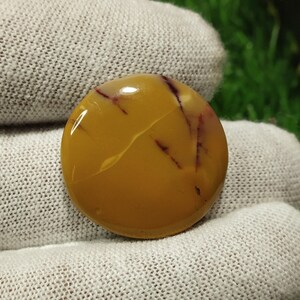 Jaspe mookaita, jaspe mookaita natural, jaspe amarillo, jaspe natural, piedra preciosa, piedra preciosa natural, cabujón, fabricación de joyas, 26 x 26 x 6 mm, 31,40 ct, 187