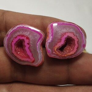 Géode druzy,tranches polies,tranche de pierre gemme,tranche d'agate Druzy,fenêtre Géode druzy,emballage métallique,tranche d'agate,paire d'agate Druzy,pierre pour collier,#9