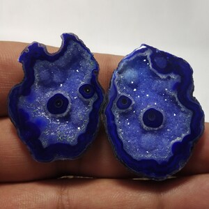 Géode druzy,Pierre d'agate,Pierres précieuses polies,Géode d'agate druzy,Pierres de Druzy,Envelopper le fil métallique,Agate druzy,Paire d'agates druzy,Pour faire des bijoux,#10