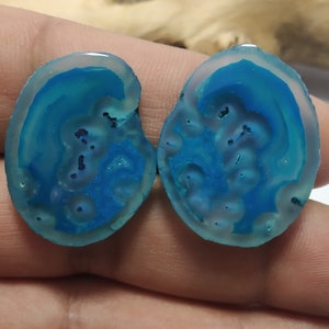 Géode druzy,tranches polies,tranche de pierre gemme,tranche d'agate Druzy,géode druzy pour fenêtre,emballage métallique,tranche d'agate,paire d'agate Druzy,pierre pour collier,#6