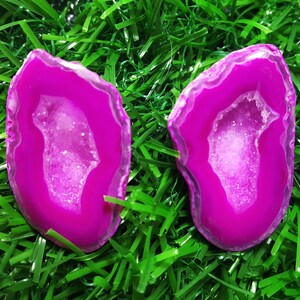 Geode di druzy, pietra di agata, pietra preziosa lucidata, geode di agata druzy, pietre druzy, avvolgimento del filo, agata druzy, coppia di agate druzy, per realizzare gioielli, n. 24