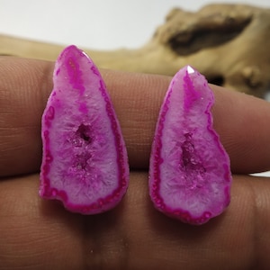 Geodo druso, fatias polidas, fatia de pedra preciosa, fatia de ágata drusa, geodo druso de janela, enrolamento de arame, fatia de ágata, par de ágata drusa, pedra de colar, nº 4