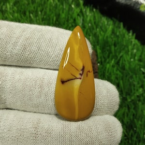 Jaspe mookaita, jaspe mookaita natural, jaspe amarillo, jaspe natural, piedra preciosa, piedra preciosa natural, cabujón, fabricación de joyas, 45 x 19 x 4 mm, 31,30 ct, 178