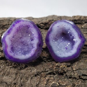 Géode druzy,Agate,Pierres précieuses polies,Gode d'agate druzy,Pierres druzy,Envelopper le fil métallique,Agate druzy,Paire d'agates druzy,Pour faire des bijoux,#15