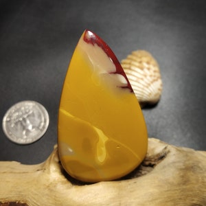 Jaspe mookaite, jaspe mookaite naturel, jaspe jaune, jaspe naturel, pierre précieuse, pierre précieuse naturelle, cabochon, fabrication de bijoux, 52 x 31 x 4 mm, 58,10 ct, 167