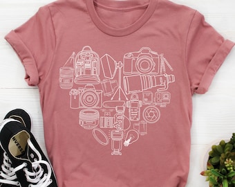 Heart Photography T-Shirt: Unisex Photographer Tee