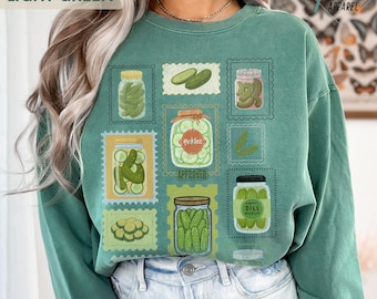 Pickle Lover Comfort Colors Shirt: Retro Graphic Tee, Vintage Pickle Sweatshirt
