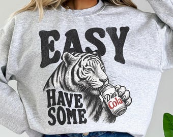 Easy Tiger Graphic Sweatshirt: Retro Comfort Colors Shirt