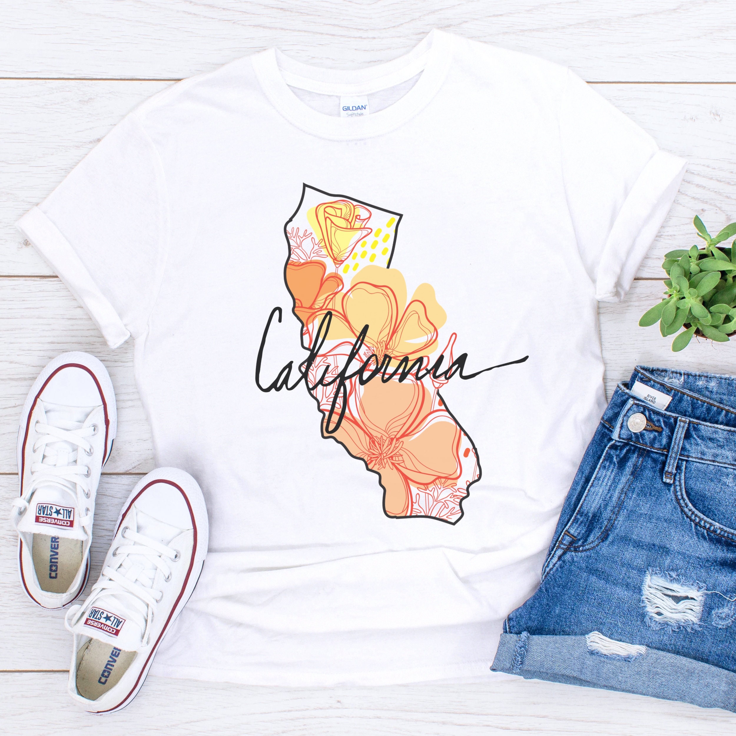 California Shirt, Womens California Shirt, State Flower Shirt