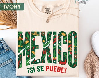 Favorite Soccer Team Comfort Colors Shirt, Mexico Soccer Sweatshirts, Game Day gift