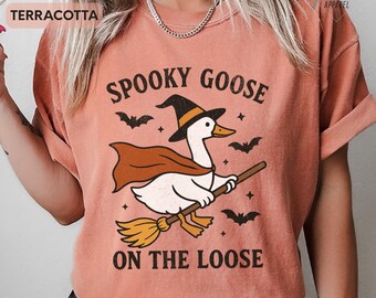 Silly Goose on the Loose Comfort Colors® Shirt, Halloween Distressed Graphic Gildan Sweatshirt, Vintage Tee