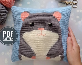 Crochet Pattern Pillow, Crochet Cushion Pattern, Crochet Hamster Pattern