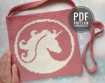 Crochet Bag Pattern, Crochet Tote Bag Pattern, Crochet Purse Pattern, Intarsia Crochet