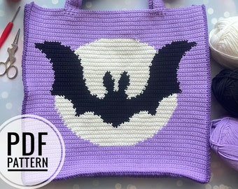 Crochet Bat Tote Bag Pattern: Halloween Project (PDF Pattern)