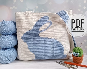 Crochet Bag Pattern, Easter Crochet Pattern, Crochet Rabbit, Crochet Bunny Pattern Bag, pdf pattern