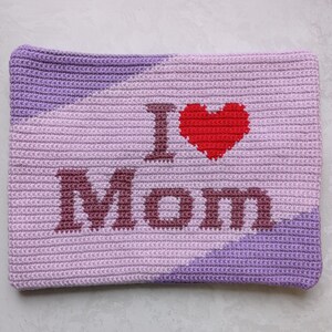 Crochet Pillow Pattern: I Heart Mom Design (PDF Pattern) image 3