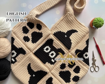 Crochet Dog Bag Pattern: Intarsia Design (PDF Pattern)