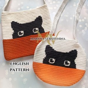 Katzentasche Häkelmuster: Intarsia Tote (PDF-Muster)