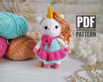 Free Crochet Pattern, Crochet Unicorn Pattern, Cute Crochet Toy Pattern