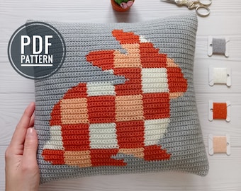 Crochet Pillow Pattern, Easter Crochet Pattern, Crochet Cushion, Crochet Bunny Pattern Pillow, pdf pattern, Crochet Pattern Throw Pillow