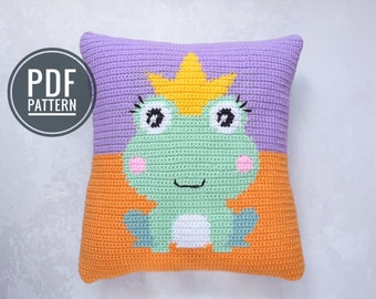 Crochet Frog Pattern, Crochet Pattern, Crochet Pillow Frog, Crochet Pillow Pattern