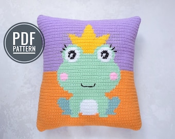 Crochet Frog Pattern, Crochet Pattern, Crochet Pillow Frog, Crochet Pillow Pattern