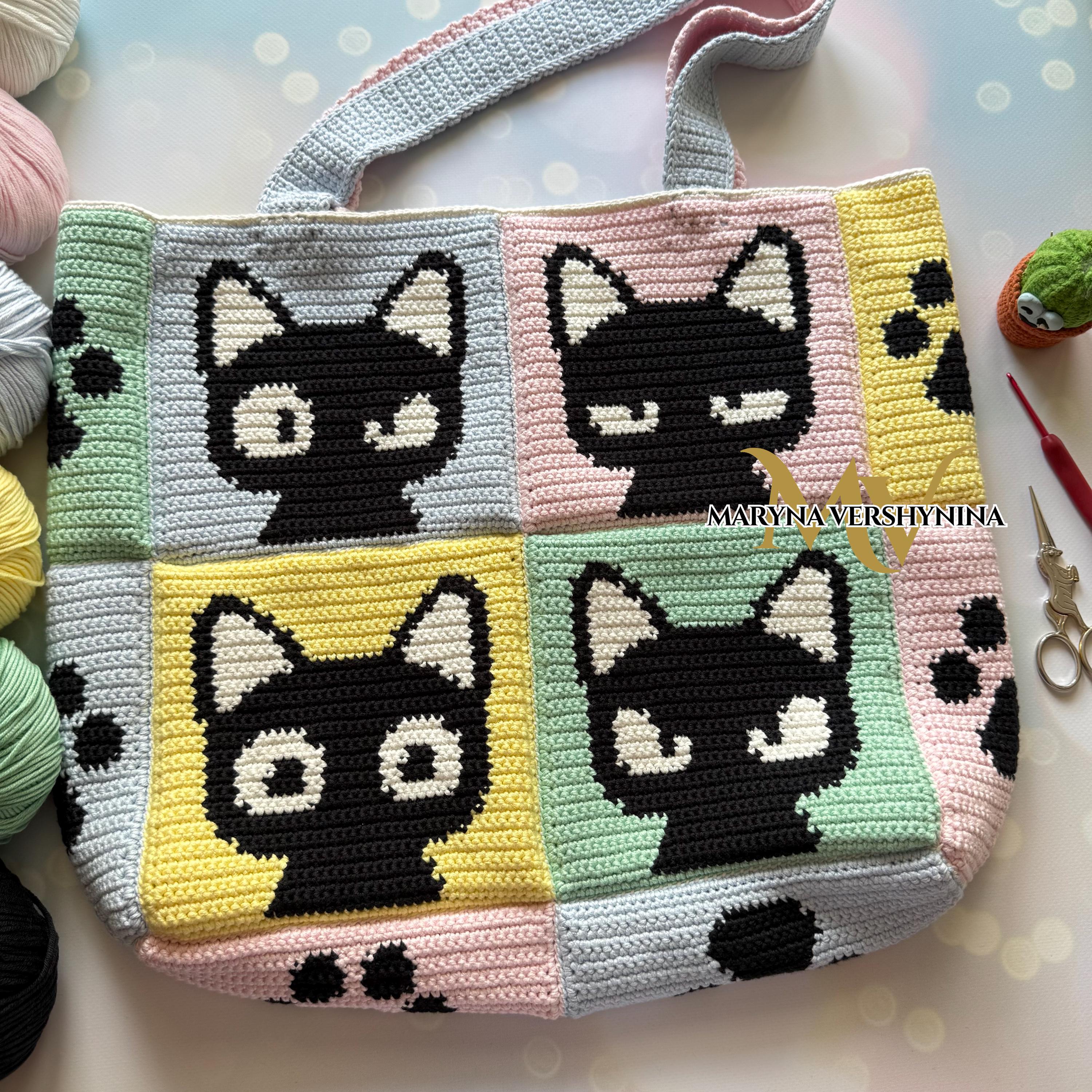 Cat Emotions Tote Bag Crochet Pattern (PDF Pattern) - Etsy